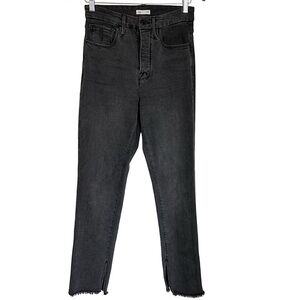 Good American Good Classic Raw Hem High Rise Slim Jeans Women’s Size 4/27 Black